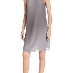NEW-Eileen Fisher Silk Watercolor Dress with Sheer Layer